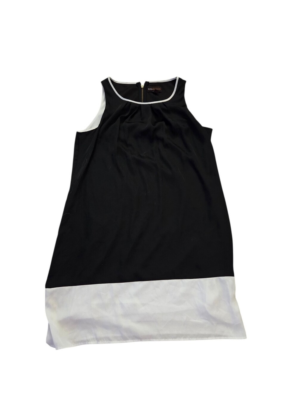 Dana Buchman black/white sleeveless A-line dress, L. EUC.